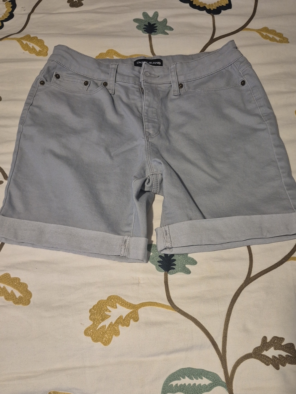 DKNY Light Gray Rolled Hem Bermuda Shorts